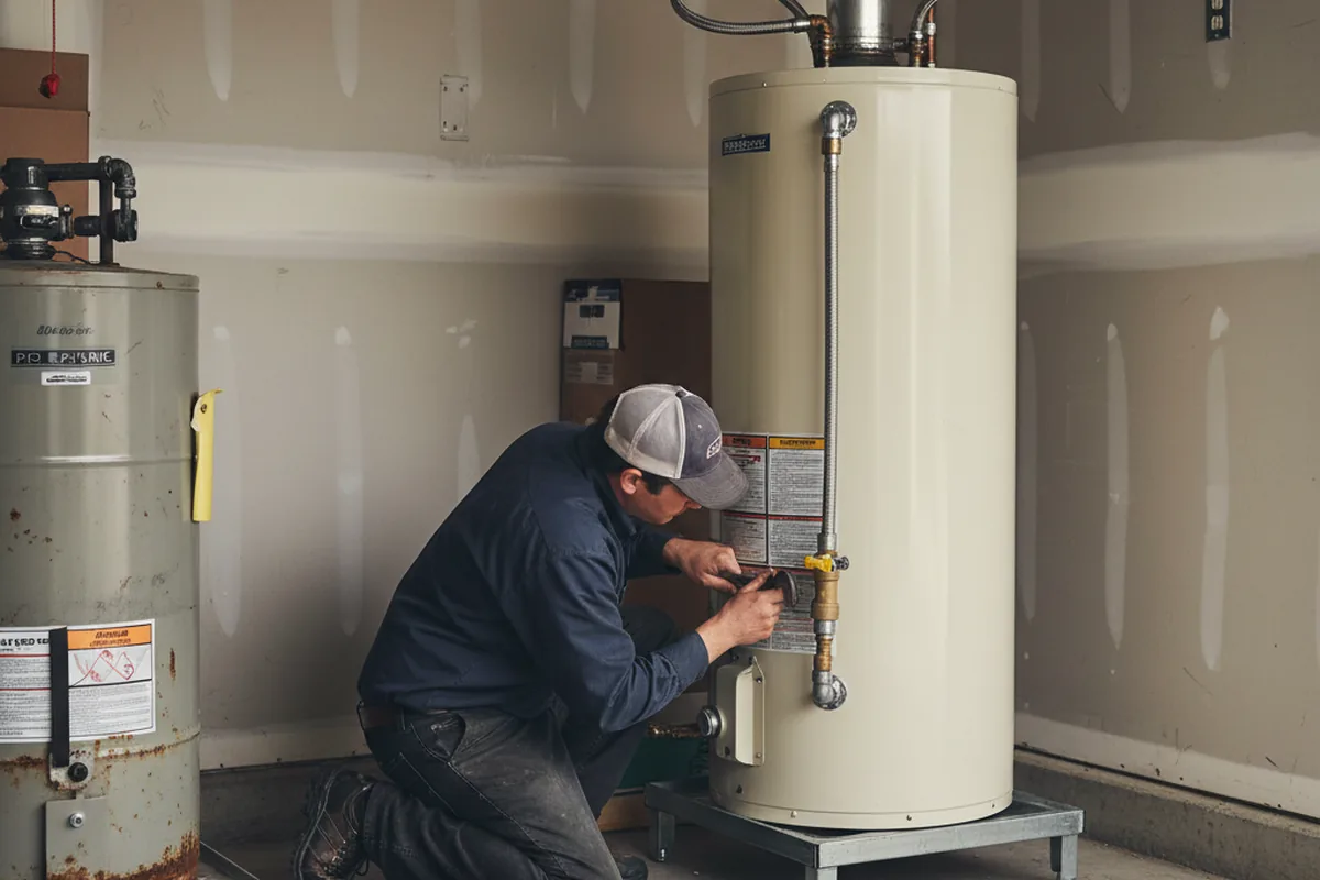 Water heater and shutoff valve replacement in Emington